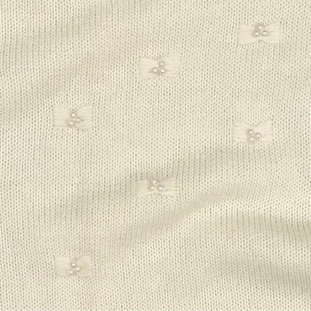 Vintage Eaton Cream Bow Embellished Sweater | Pearl Detail | Women’s M - Picture 7 of 10